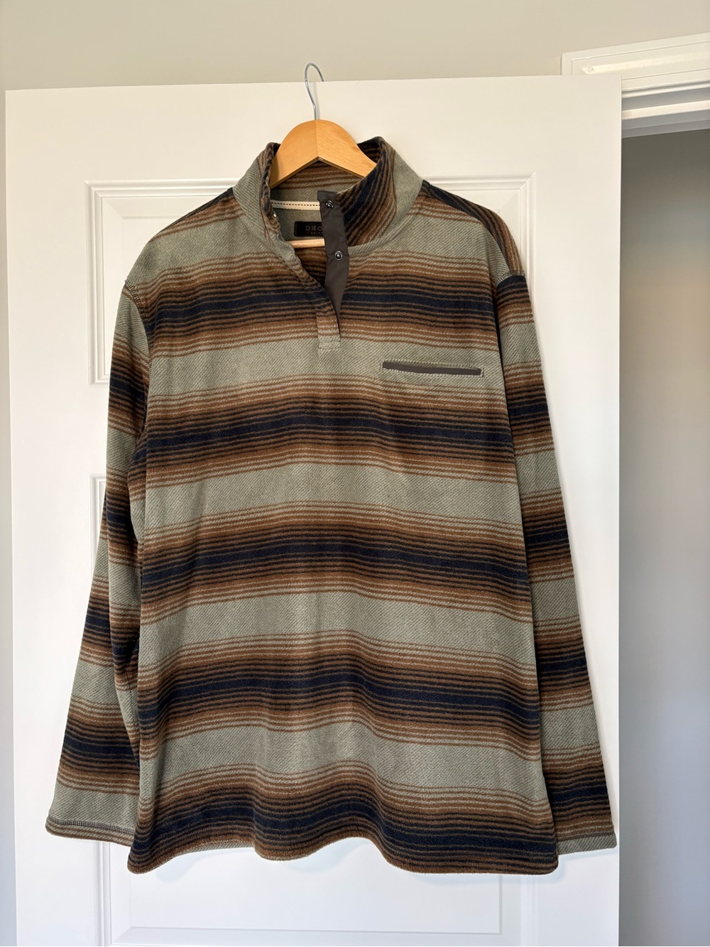 NWT DKota Men's Striped Quarter Zip Cabin Core Campcore Rustic Mountain Wear
